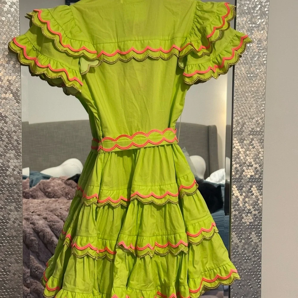CeliaB Neon Green Dress with Pink Accents - Picture 8 of 15